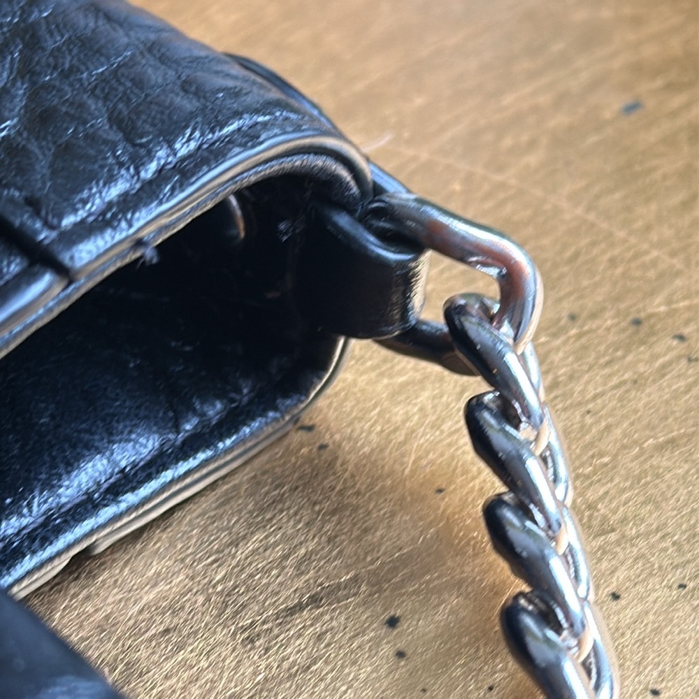 Rebecca Minkoff Chain Top Handle Tote in Pebbled Black Leather - Picture 16 of 16